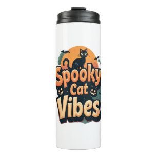Spooky Cat Vibes Thermal Tumbler