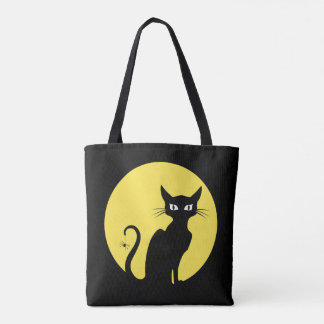 Spooky Cat with Spider Tote Bag