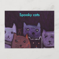 Spooky cats postcard
