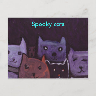 Spooky cats postcard