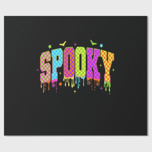 Spooky Checkered Halloween Wrapping Paper