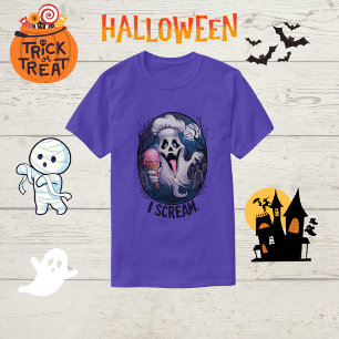 Spooky Chef Ghost Ice Cream Halloween Funny Men's T-Shirt