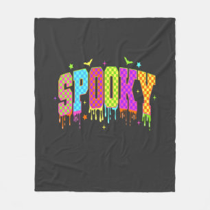 Spooky Chequered Halloween Fleece Blanket
