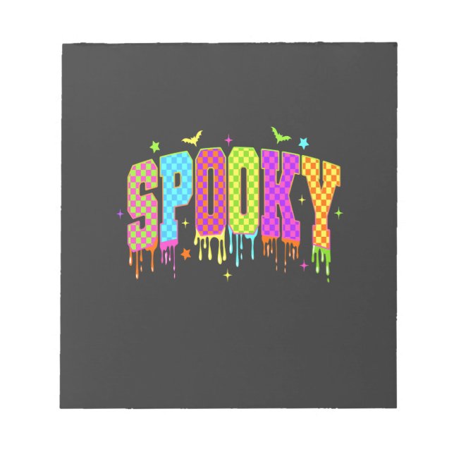 Spooky Chequered Halloween Notepad (Front)