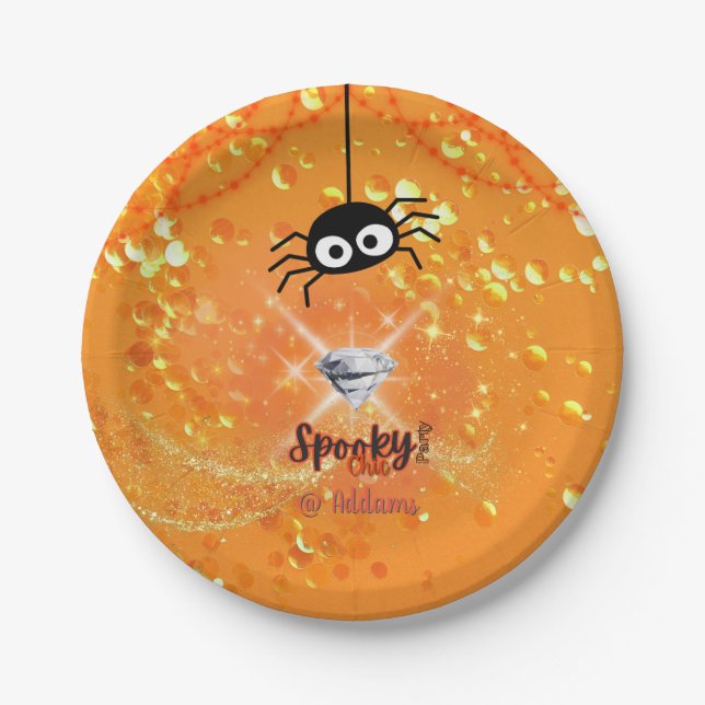 Spooky Chic Halloween Party Paper Plate (Front)