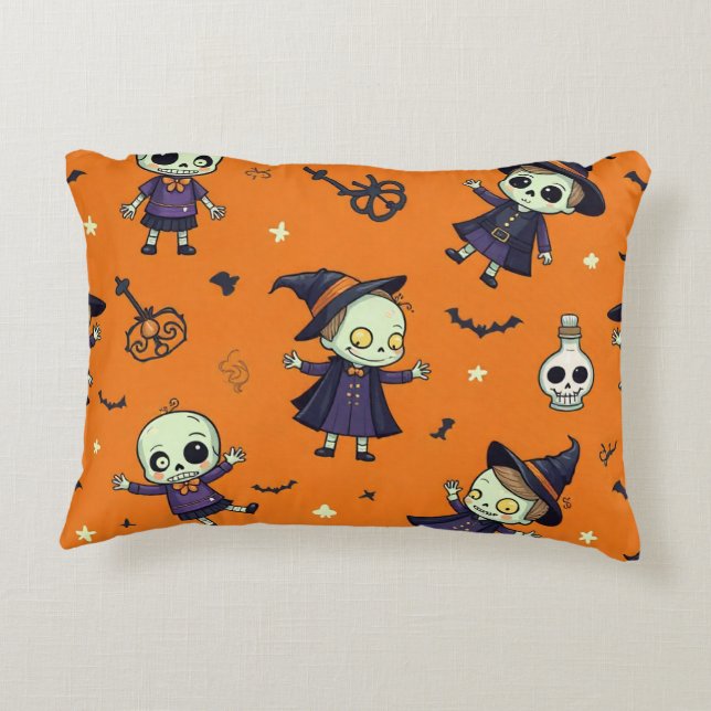 Spooky Chic Halloween Pillow - Frightfully Festive (Back)