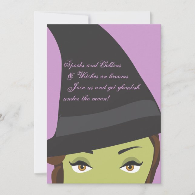 Spooky Chic Witch Halloween Party Invitation (Front)