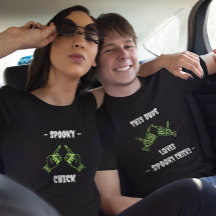 Spooky Chick Matching Couple Halloween Shirt