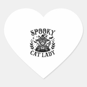 Spooky Childless Cat Lady Halloween Costume Heart Sticker