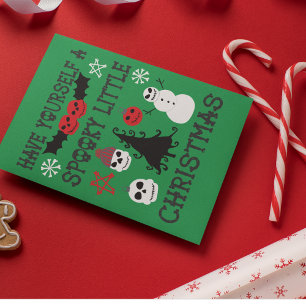 Spooky Christmas Creepy Goth Themed Holiday Card