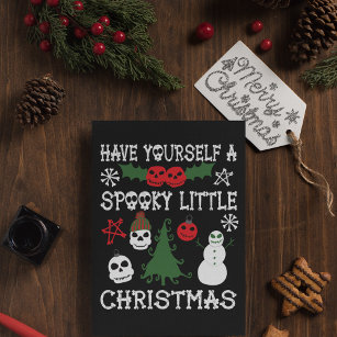 Spooky Christmas Creepy Goth Themed Holiday Card
