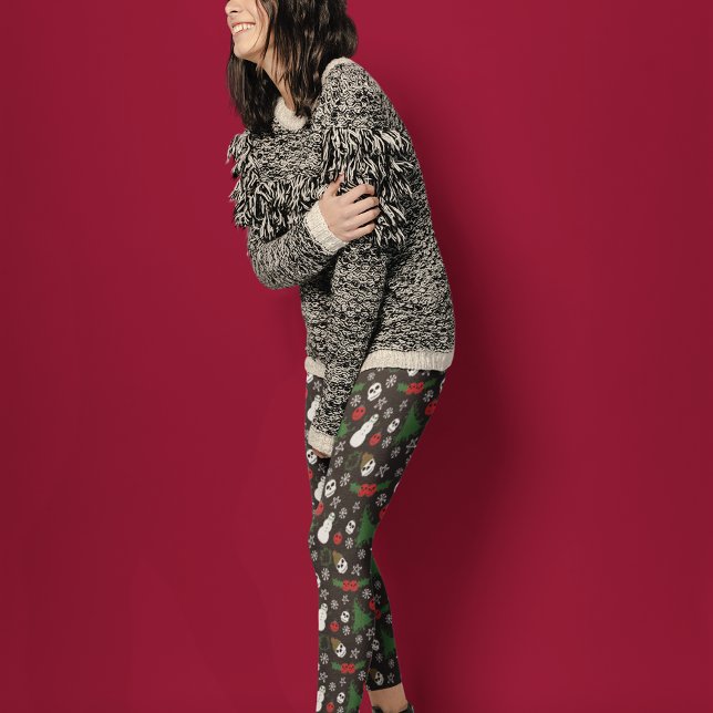 Spooky Christmas Creepy Goth Themed Holiday Leggings (Creator Uploaded)