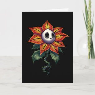 Spooky Christmas Poinsettia Card