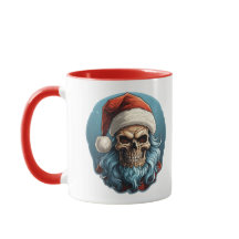 Spooky Christmas Santa Skull Funny Xmas