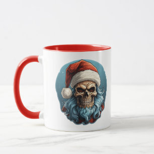 Spooky Christmas Santa Skull Funny Xmas Mug