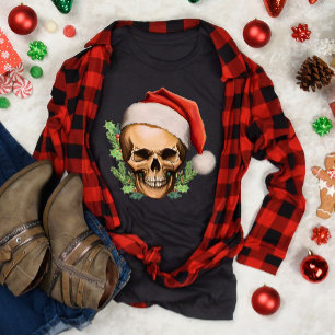 Spooky Christmas Santa Skull T-Shirt