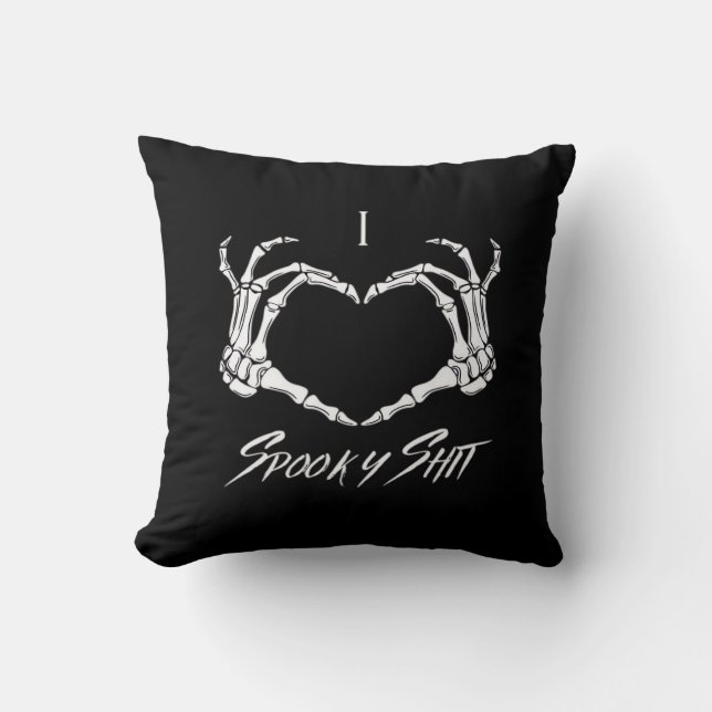 Spooky Classic - Skeleton Hands Heart Cushion (Front)