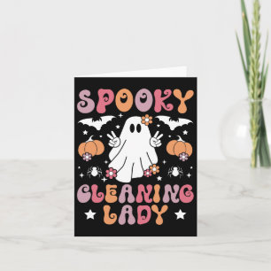 Spooky Cleaning Lady Halloween Housekeeping Cleane Card