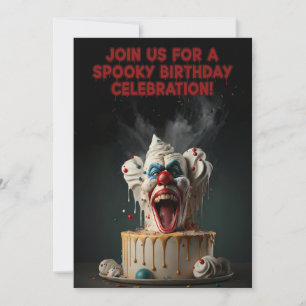 Spooky Clown Birthday Invitation Card