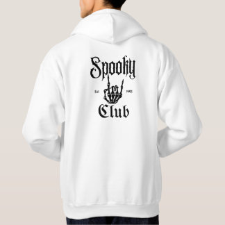 Spooky Club Est 1693 Skeleton Rock Hand Hoodie