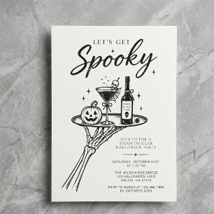 Spooky Cocktail Party Creepy Modern Halloween Invitation