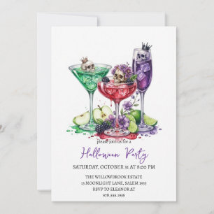 Spooky cocktail party halloween invitation