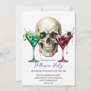Spooky cocktail party halloween invitation