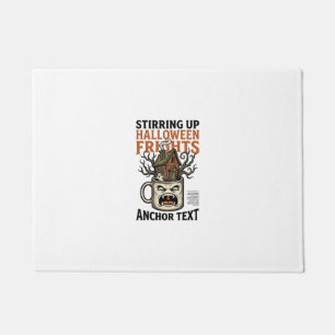 Spooky Coffee Halloween Haunted Mug Graphic Shirt_ Doormat