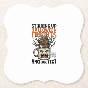 Spooky Coffee Halloween Haunted Mug Graphic Shirt_ Paper Coaster