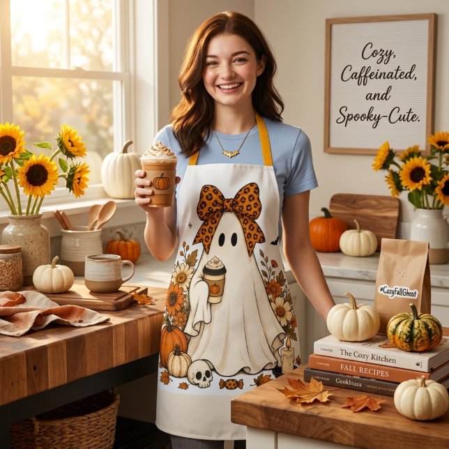 Spooky Coffee & Pumpkin Kitchen Apron (Creator Uploaded)