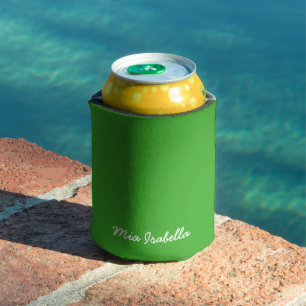Spooky Colors Bright Green Custom Name Can Cooler