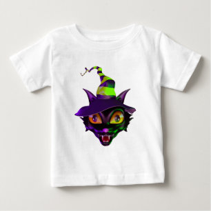 Spooky Colourful Cat Baby T-Shirt