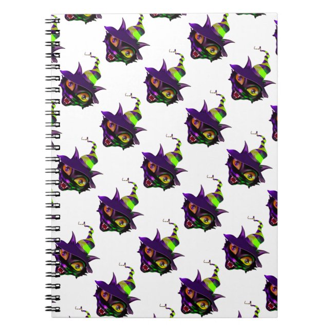 Spooky Colourful Cat Notebook (Front)