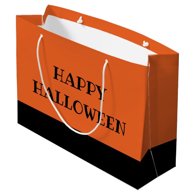 Spooky Colours - Deep Orange & Black Large Gift Ba Bag (Back Angled)
