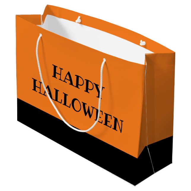 Spooky Colours - Orange & Black Large Gift Bag (Back Angled)