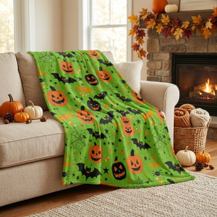 Spooky Comfort Cute And Cosy Halloween Themed Fleece Blanket