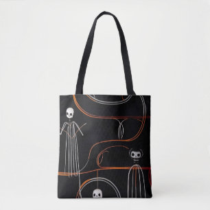 Spooky comical skeletons black Halloween Tote Bag