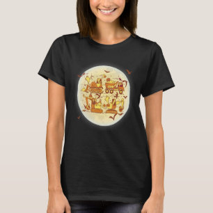 Spooky Construction Trucks Halloween Pumpkin Boys T-Shirt