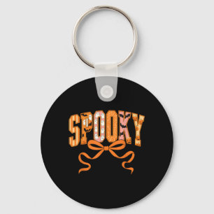 Spooky Coquette Girly Pumpkin Ghost Funny Key Ring
