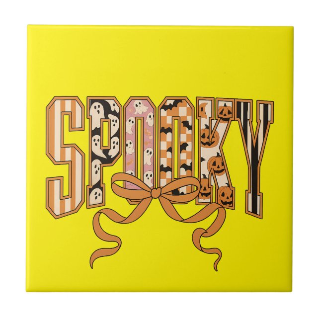 Spooky Coquette Halloween Aesthetic-66166 Ceramic Tile (Front)