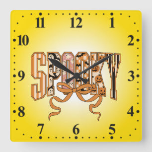 Spooky Coquette Halloween Aesthetic-66166 Square Wall Clock