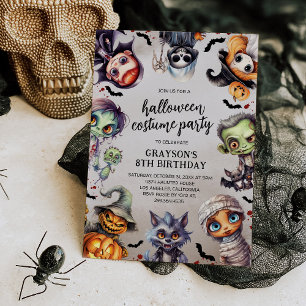 Spooky Costume Halloween Birthday Invitation