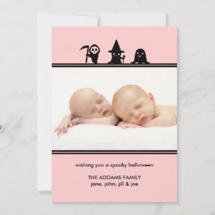 Spooky Costumes Halloween Photo Card