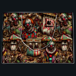 Spooky Creepy Clown Zombie Abandoned Carnival Large Gift Bag<br><div class="desc">Here is some ai art depicting some creepy scary clowns with sharp teeth at abandoned carnivals birthday or Halloween party gift bag.</div>