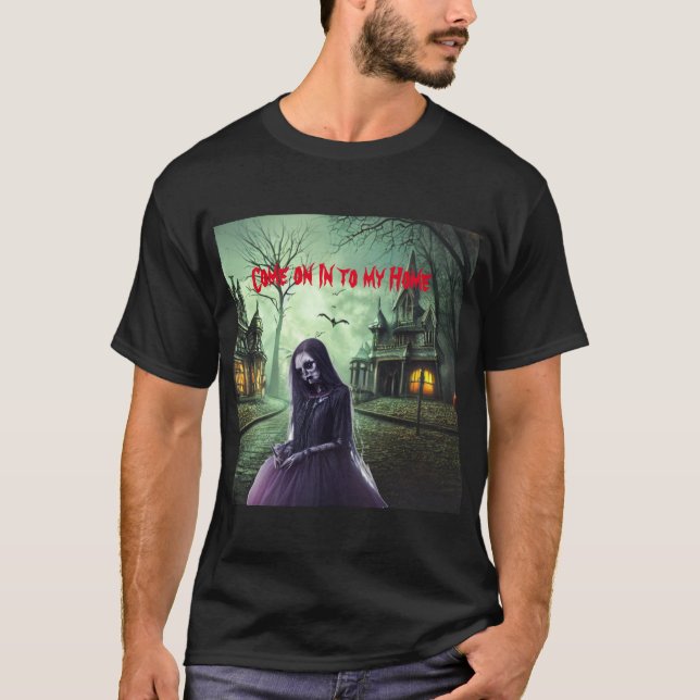 Spooky Creepy Woman T-Shirt (Front)