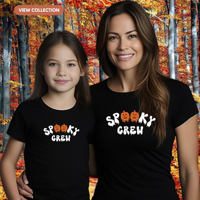 Spooky Crew Halloween Matching Family Girls T-Shirt (Creator Uploaded)