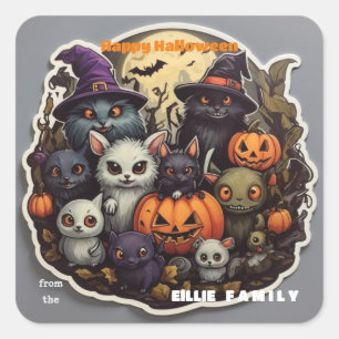 Spooky Critters Halloween Square Sticker