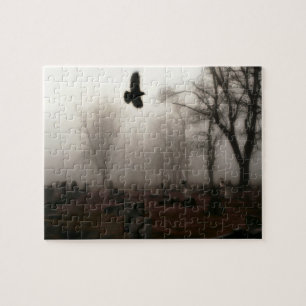 Spooky Crow Graveyard Jigsaw Puzzle