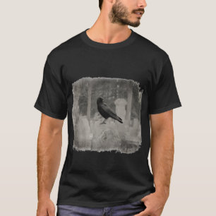 Spooky Crow In Graveyard T-Shirt