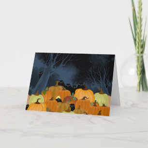 Spooky Crows Pumpkin Patch Greeting Card